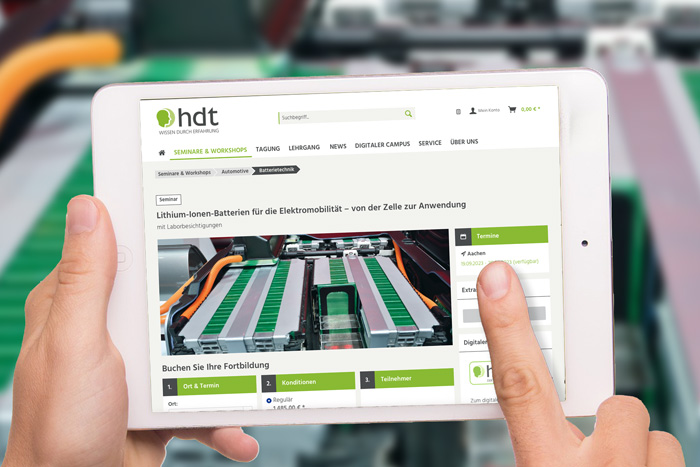 Lithium-Ionen-Batterien für die Elektromobilität: HDT-Seminar zeigt aktuellen Stand und neueste Trends © HDT